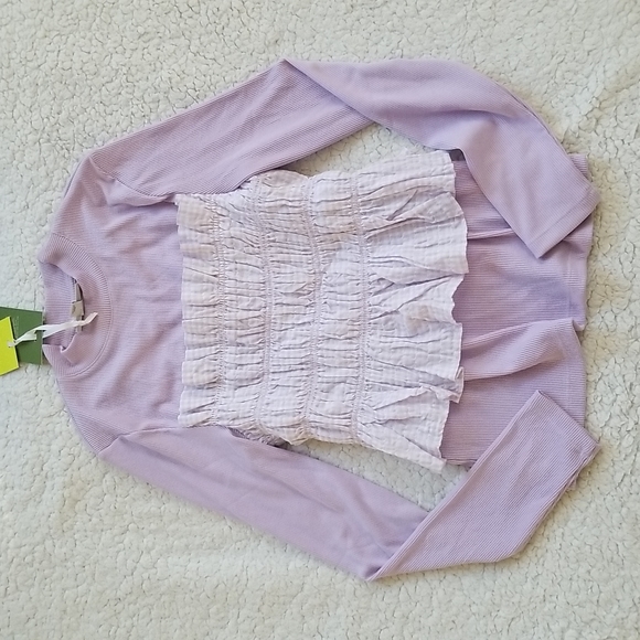 Sandy Liang x Target Smocked Gingham Long Sleeve Mock Turtleneck T-Shirt - Picture 4 of 5